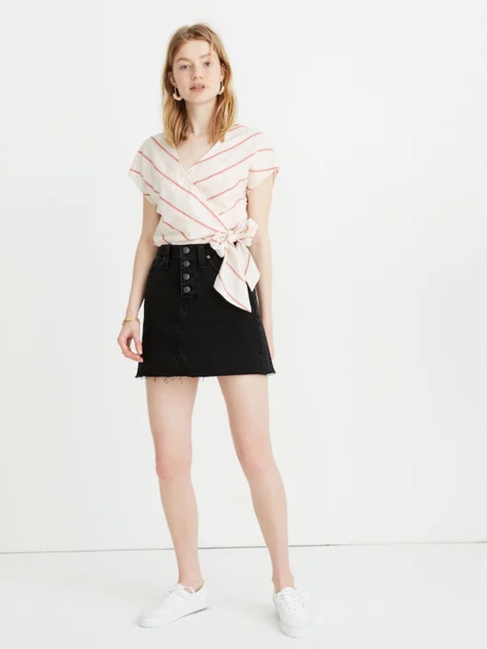 Madewell Rigid Denim A-Line Mini Skirt Jean Lunar Wash Black Size 24 Timeless